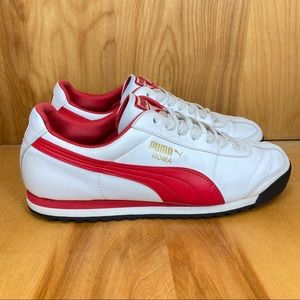 puma roma white red